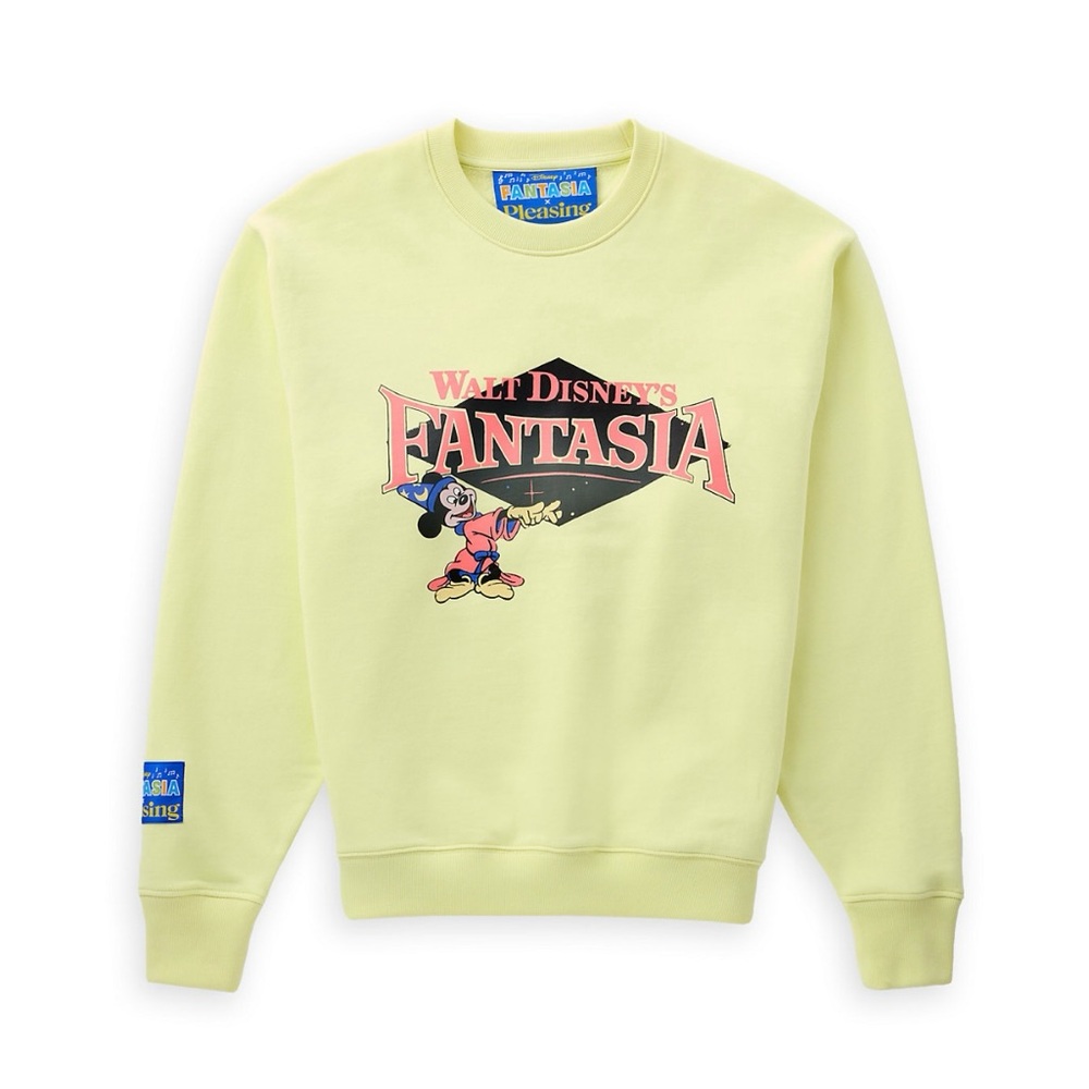 Disney Fantasia x Pleasing L’Apprenti Sorcier Logo Sweatshirt Size L Yellow